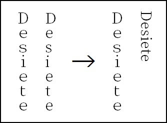 縦書き時のラテン文字の比較画像