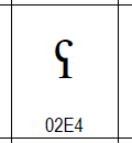 02E4のグリフ