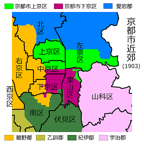 明治36年（1903年）の京都市近郊地図